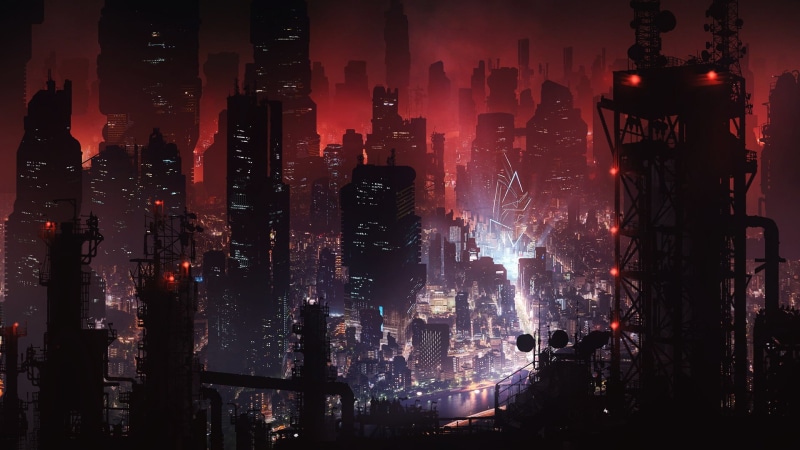 1080P, artwork, futuristic city, futuristic, cityscape, dark