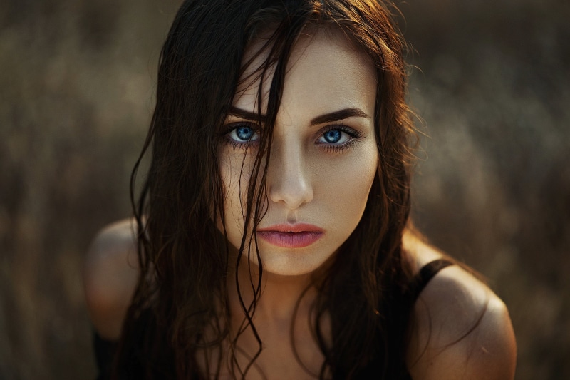 blue eyes, brown hair, fashion, headshot, front view, eyebrows, human body part, beauty, women, looking at camera, s, adult, brown, hairstyle, eye, young adult