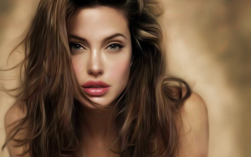 women, celebrity, actress, artwork, portrait, Angelina Jolie, 2K