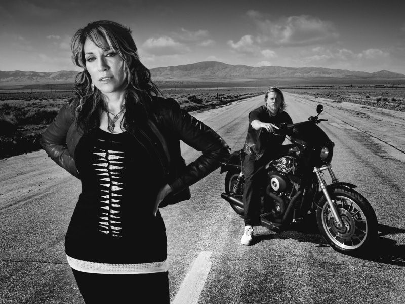 x, entertainment, sagal, katey, series, hd, Sons Of Anarchy, 4K, sons, monochrome, art, tv, anarchy