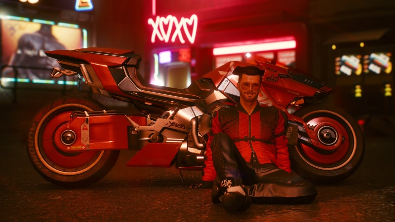 red, night, Kusanagi CT-3X, 4K, V, car, Yaiba, 4K, city, motorcycle, neon, Cyberpunk 2077