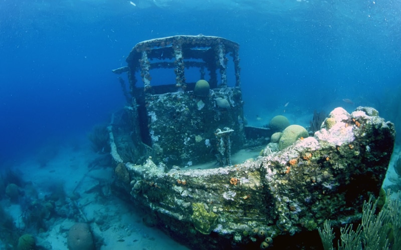 underwater, sea, shipwreck, water, boat, 1080P, ship