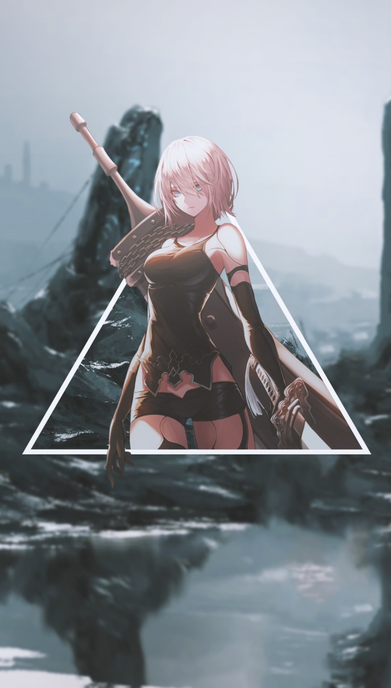 720P, Nier: Automata, picture-in-picture, anime girls, A2, anime