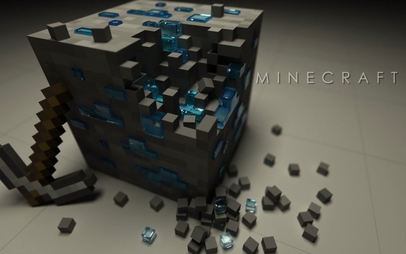 Minecraft, Mojang, 1080P, Ore (Minecraft), Video Game, Logo, Pickaxe