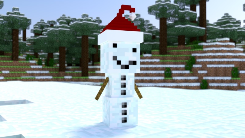 Video Game, Snowman, Snow, Santa, 1080P, Minecraft, Mojang