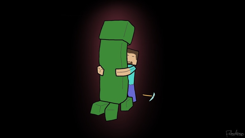Mojang, Steve (Minecraft), Creeper (Minecraft), Video Game, Minecraft, 1080P