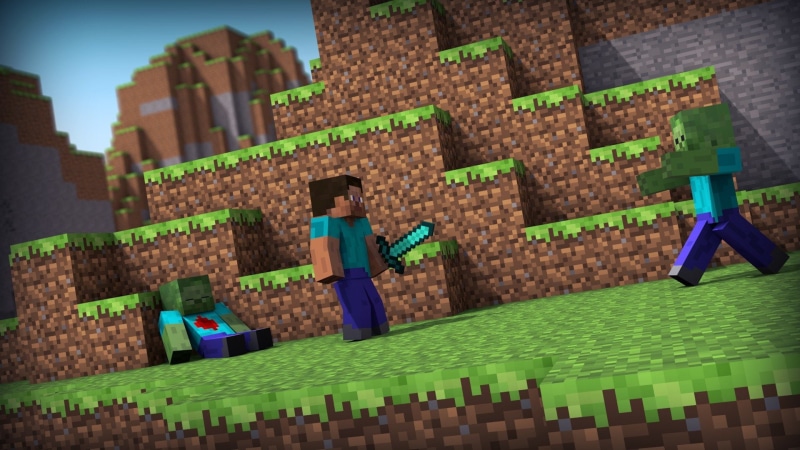 dirt, grass, cinema, monsters, steve, mobsters, 1080P, minecraft, zombies