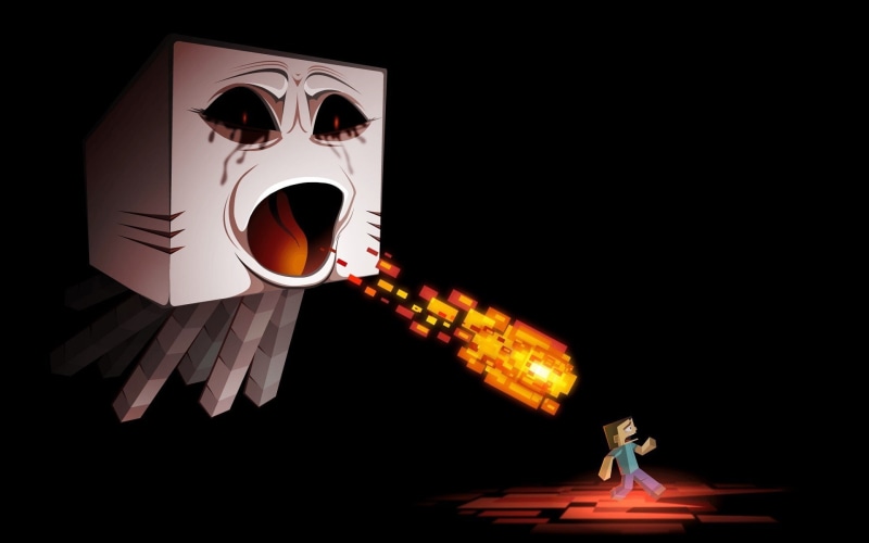 burning, art and craft, night, representation, cup, communication, black background, 1080P, glowing, Steve, Ghast, creativity, human representation, unrecognizable person