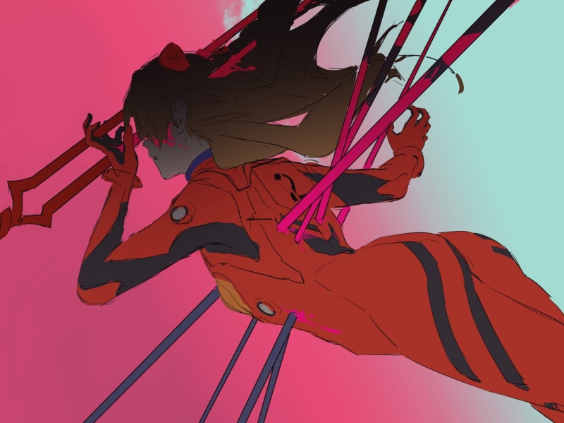 720P, Neon Genesis Evangelion, Asuka Langley Soryu, Rebuild of Evangelion, Spear of Longinus, anime girls