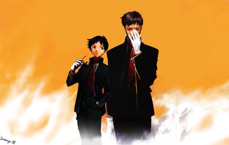 gendo, ikari, rebuild, orange, family, 1080P, genesis, shinji, neon, evangelion