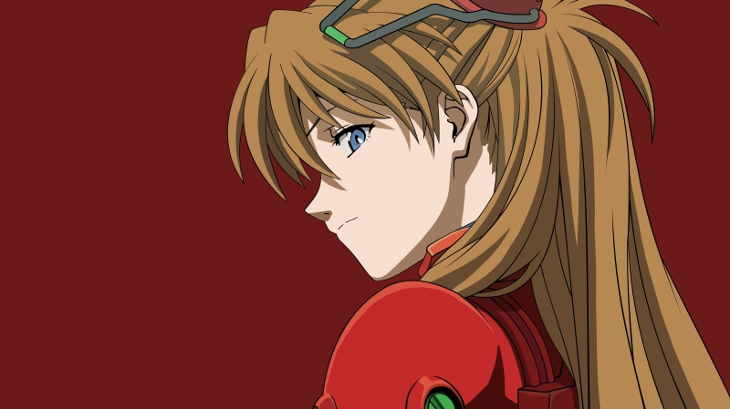 manga, 8K, genesis, asuka, rebuild, series, langley, Blue, red, soryu, eyes, View, evangelion, girls, anime, neon, side
