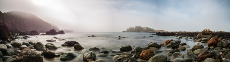 panorama, fortification, time, mist, stone, motion, alderney, calm, british, Nikkor, 20mm, scenics, beach, landscape, edit, blurred, nikon  D800, adobe