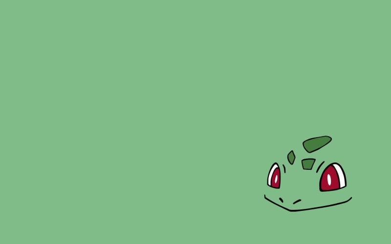 background, minimalism, green, 1080P, anime, bulbasaur, green background