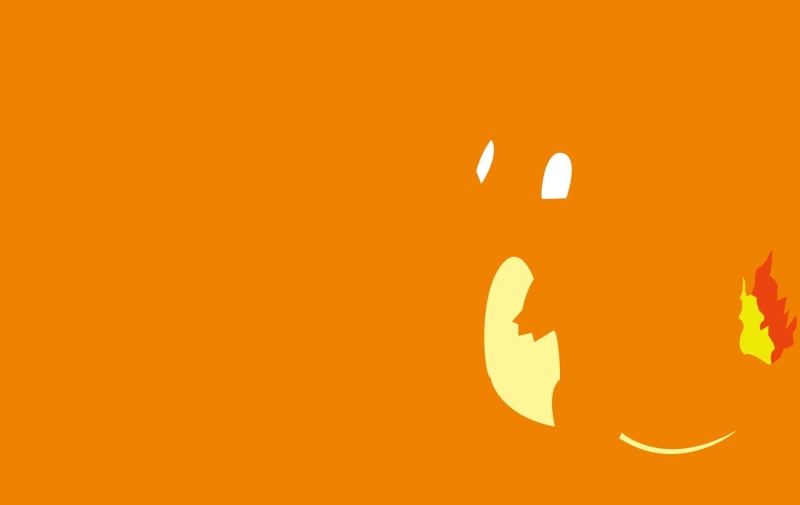 orange background, orange, 720P, background, pokemon, charmander, minimalism