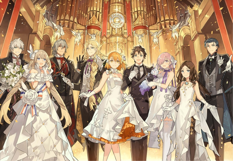 Ritsuka Fujimaru, Leonardo da Vinci (Fate/Grand Order), Wolfgang Amadeus Mozart (Fate/Grand Order), Fou (Fate/Grand Order), Avenger (Fate/Grand Order)