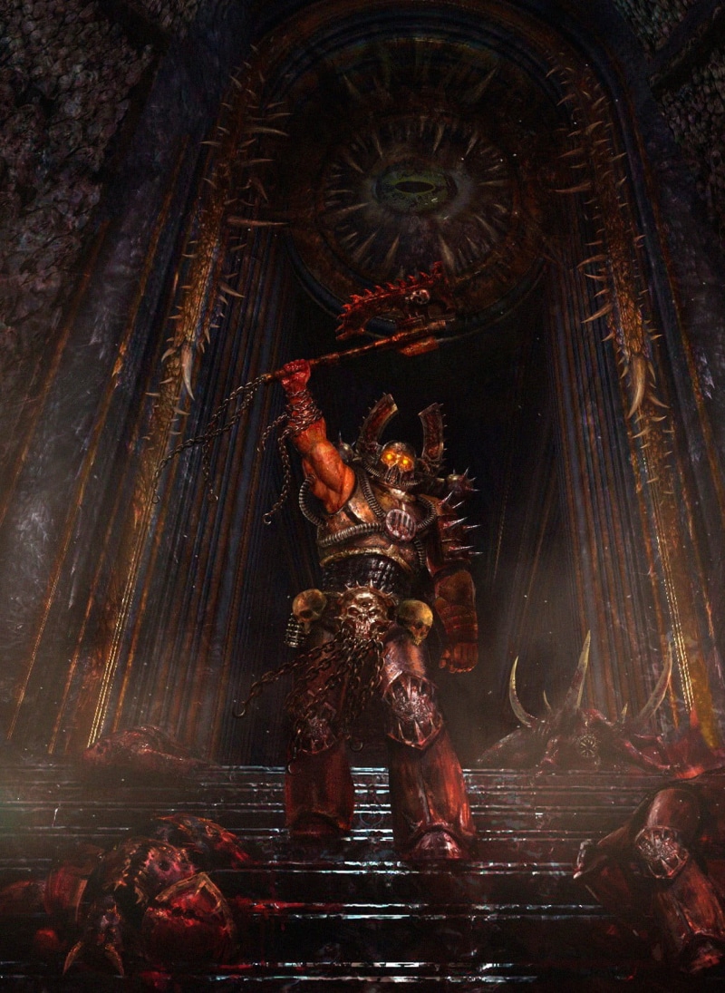 Warhammer 40,000, architecture, building, man, indoors, creativity, statue, spirituality, male likeness, demon - fictional character, religion, 720P, human representation