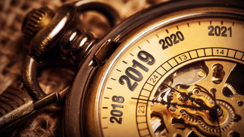 new year, countdown, 2019, pocketwatch, clock, watch, 4K