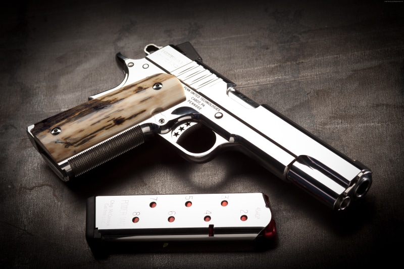 Cabot 1911, silver, pistol, 4K, 4K