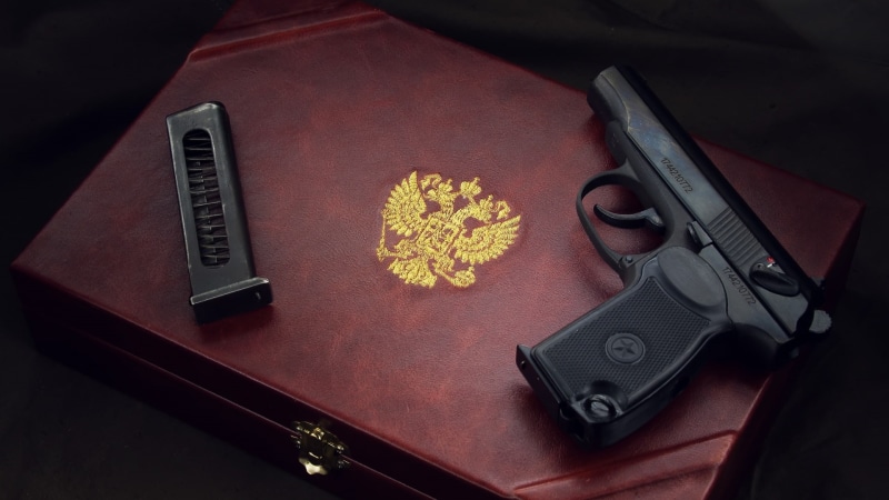 gun, Makarov, The Coat Of Arms Of The Russian Federation, weapon, pistol, 1080P, weapons, the Makarov pistol