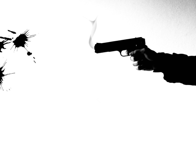 gun, human hand, people, automatic, white background, studio shot, close-up, 720P, animal wildlife, indoors, aggression, pistol, unrecognizable person