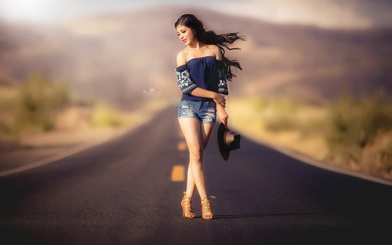 full length, outdoors, hairstyle, casual clothing, jean shorts, transportation, clothing, young adult, beautiful people, fashion, hair, beautiful woman