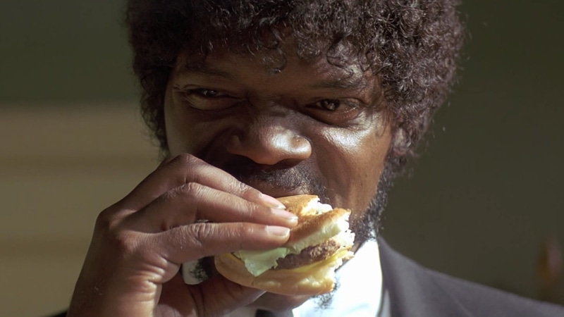 Pulp Fiction, Eating, 1080P, Burgers, movies, samuel l jackson