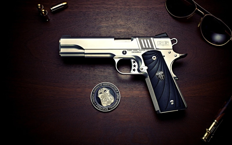 Officers Pistol, Gun, 1911 Colt, Colt, Bullets, 1080P, Glasses