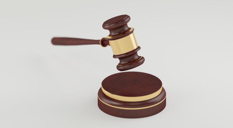 court, gavel, indoors, authority, justice - concept, bang, law, sentence, single object, bid, punishment, courthouse, white background, gold, wooden, still life