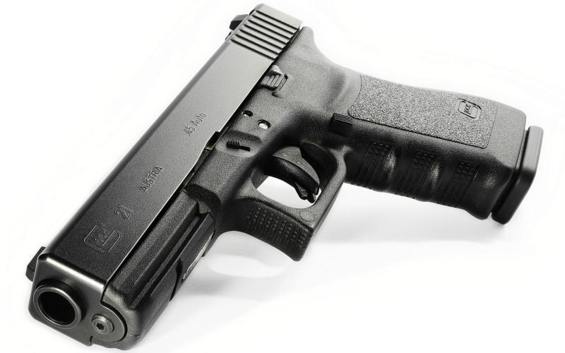 protection, black, cut out, close-up, safety, pistol, white background, still life, indoors, sign, weapon, aggression, studio shot, warning sign, security