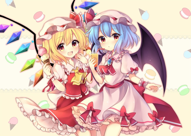 Flandre Scarlet, Touhou, Remilia Scarlet, 1080P, Anime