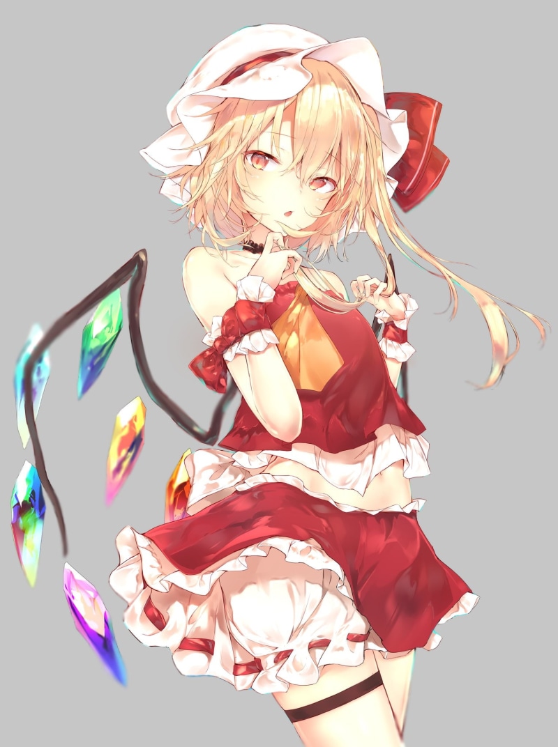 blonde, Flandre Scarlet, 1080P, hat, anime girls, anime, Touhou