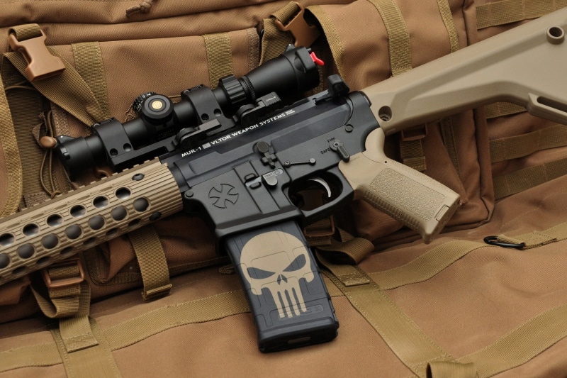 assault, the Punisher, high angle view, close-up, gun, communication, black, security, skull, machine, weapons, aggression, warning sign, large group of objects
