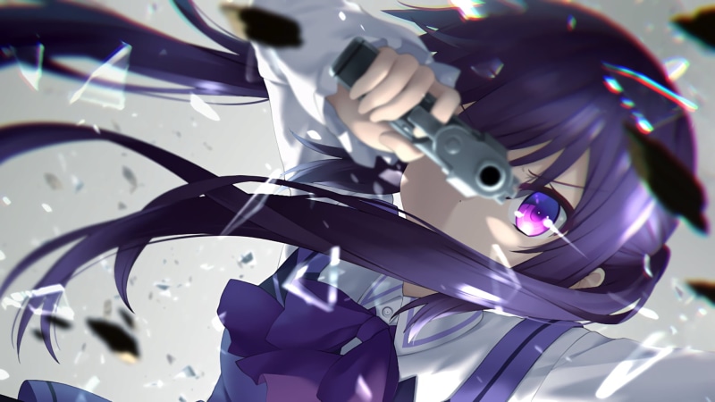focus on foreground, 1080P, illuminated, high angle view, Gochuumon wa Usagi Desu ka?, animal representation, twintails, digital, female, purple, sunlight