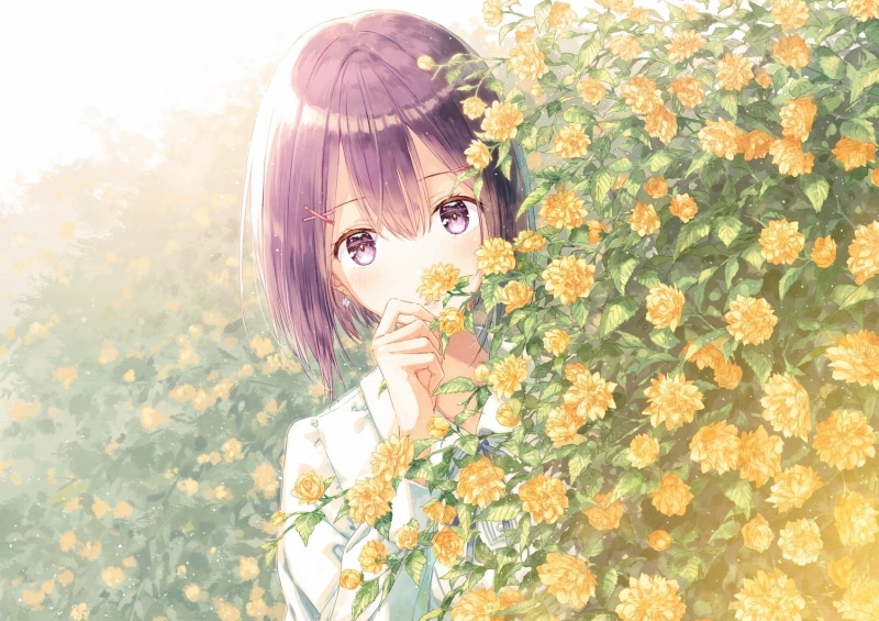 goane, 240159, ryu, short, konachan, com, original, hiten, eyes, flowers, hair, purple, 720P