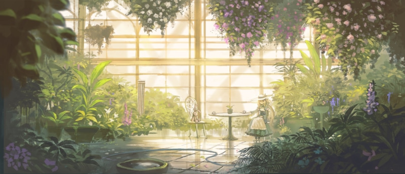 anime girls, 2K, anime, flowers, lolita fashion, garden