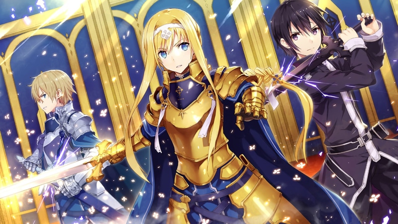 online, digital, art, Alice Zuberg, Sword Art Online: Alicization, Kirito (Sword Art Online), 1080P, Sword Art Online, sword, Eugeo (Sword Art