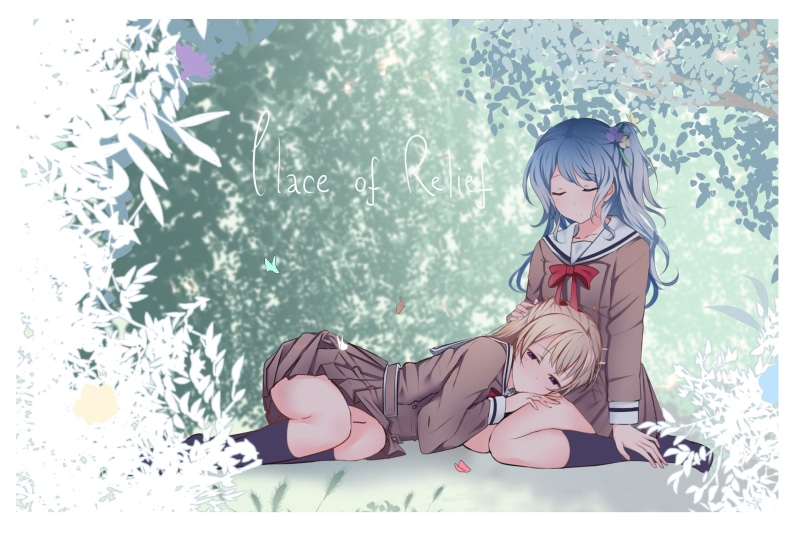 chisato, 262112, ponytail, 1080P, shirasagi, blue, matsubara, blonde, 80mph, bang, shoujo, kanon, kneehighs, purple, konachan, 2girls, tree, com, hair