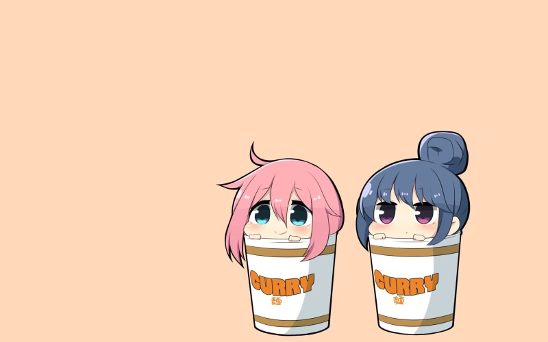 Nadeshiko Kagamihara, 1080P, simple background, Yuru Camp, Rin Shima, anime