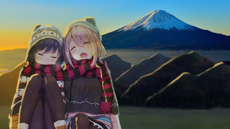 people, child, Rin Shima, leisure activity, land, real people, bonding, childhood, togetherness, beauty in nature, two people, winter, sky, girls, Nadeshiko Kagamihara