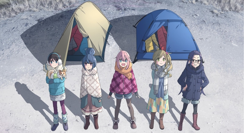 Chiaki Oogaki, Ena Saitou, Aoi Inuyama, Yuru Camp, Anime, Nadeshiko Kagamihara, 1080P, Rin Shima