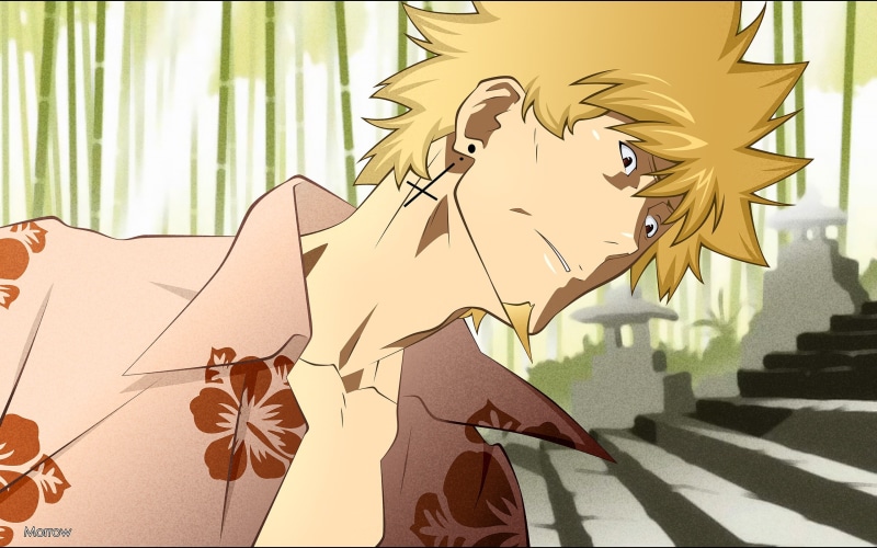 bakemonogatari, konachan, cross, all, short, 244432, stairs, brown, 2K, morrow, com, eyes, hair, watermark, oshino, monogatari, (series), male, meme, blonde