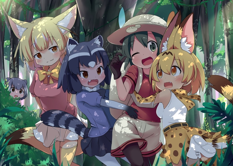 Serval (Kemono Friends), Fennec (Kemono Friends), 1080P, Anime, Kaban (Kemono Friends), Kemono Friends, Raccoon (Kemono Friends)