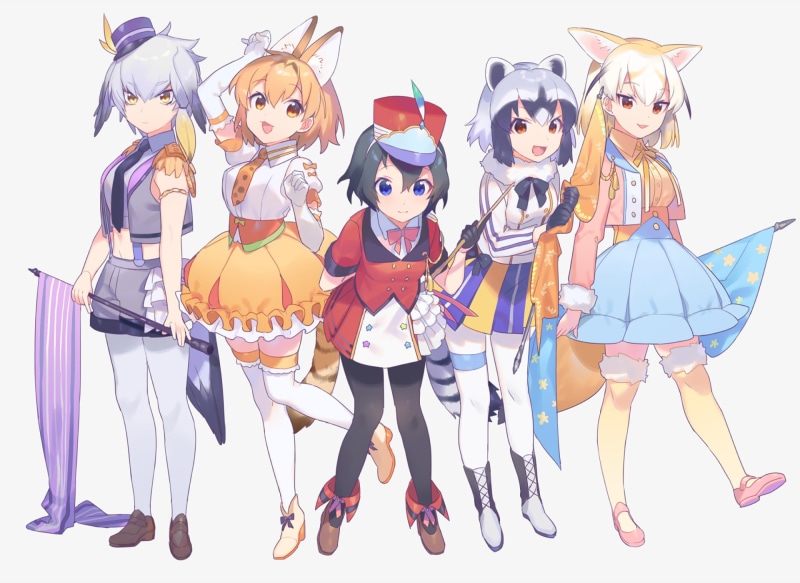 Anime, Kemono Friends, Fennec (Kemono Friends), 1080P, Serval (Kemono Friends), Kaban (Kemono Friends), Raccoon (Kemono Friends), Shoebill (Kemono Friends