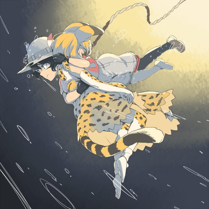 creativity, Anime, vertebrate, yellow, animal themes, animal representation, 2K, serval, swim, insect, tail, animal wildlife, representation, kaban, no people