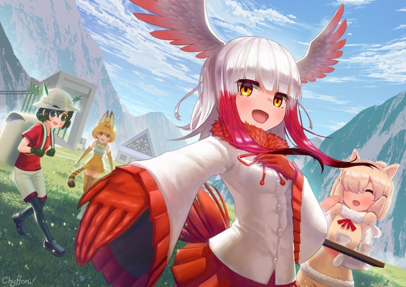 Kaban (Kemono Friends), Serval (Kemono Friends), Anime, Crested Ibis (Kemono Friends), Kemono Friends, Alpaca Suri (Kemono Friends), 1080P