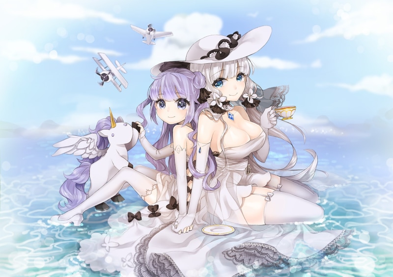belfast, unicorn, marchen, hms, 261416, lane, com, (azur, azur, 2girls, konachan, loli, anthropomorphism, lane), noir, 720P