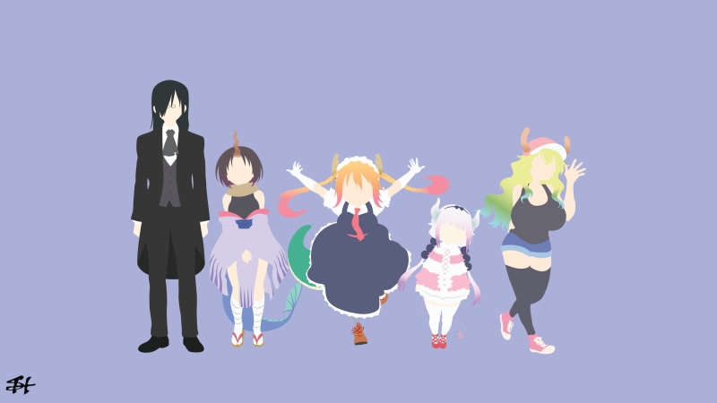 people, Lucoa (Kobayashi-san Chi no Maid Dragon), females, adult, minimalism, Tohru (Kobayashi-san Chi no Maid Dragon), women, Kanna Kamui (Kobayashi-san Chi no Maid Dragon)
