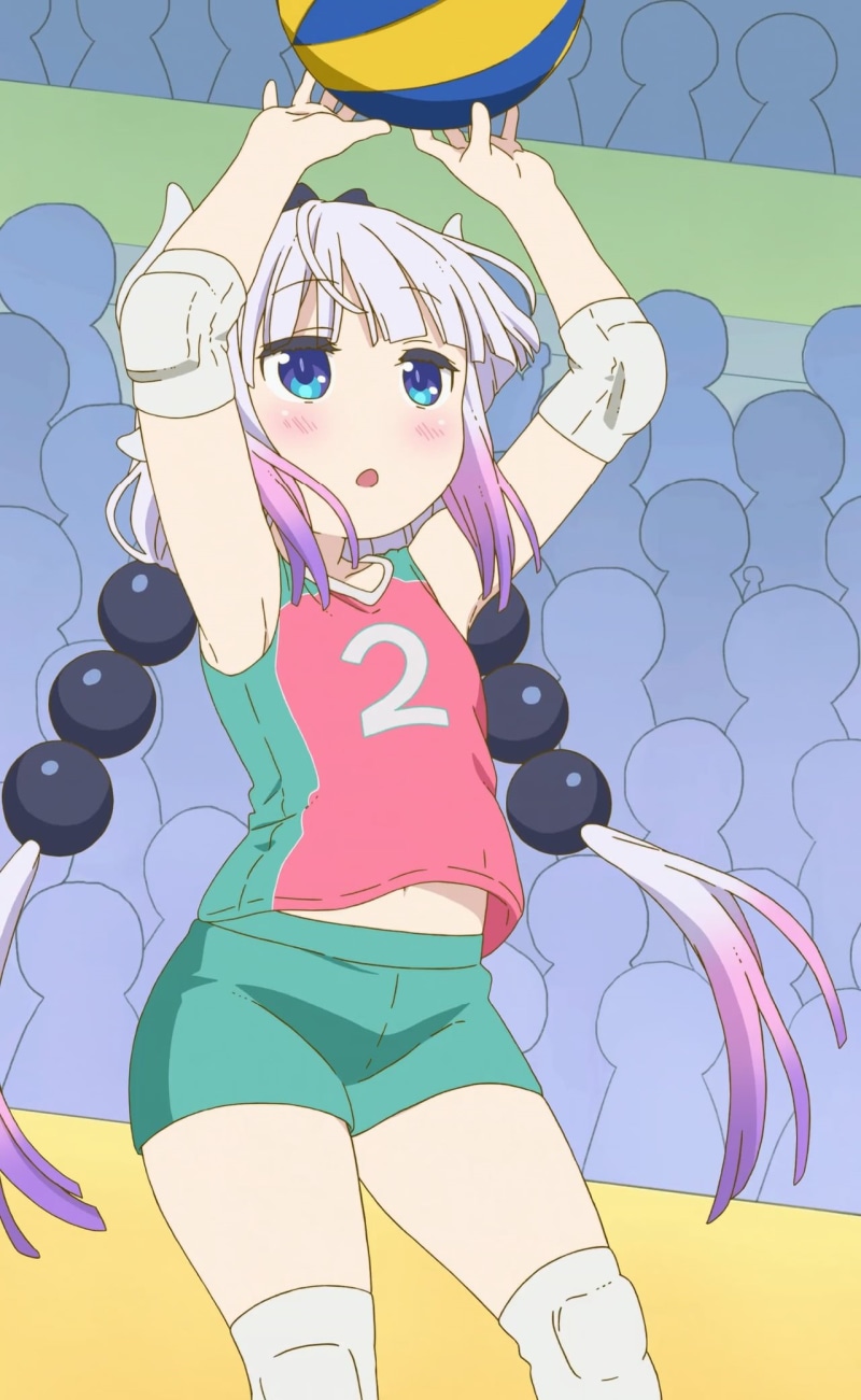 anime girls, people, white skin, beautiful woman, body part, sport , Kobayashi-san Chi no Maid Dragon, music, white hair, anime, cartoon, beauty, 1080P