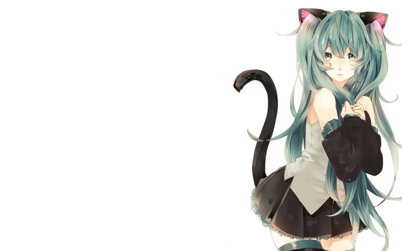 hairstyle, nature, animal ears, cat ears, character, clear sky, human representation, no people, close-up, skirt, representation, flower, bangs, long hair