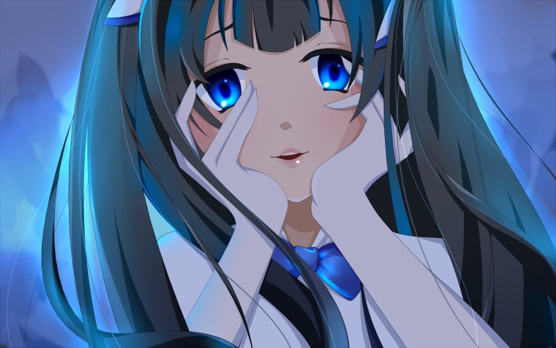 day, nature, glass - material, built structure, close-up, human representation, anime girls, window, blue, people, blue eyes, headshot, reflection, Hestia